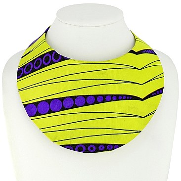 AFRICAN PRINT FABRIC BIB NECKLACE