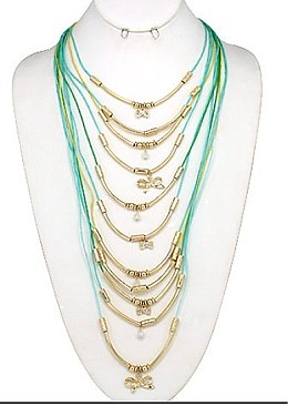 RIBBON MULTI LAYER INFINITY NECKLACE