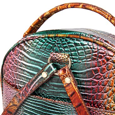 Tie-dyed Crocodile Skin Backpack