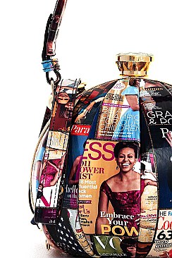 OBAMA MAGAZINE PRINT BALL CELEBRITY BAG