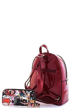 Obama Michele 2 in1 Chic Magazine Print Backpack