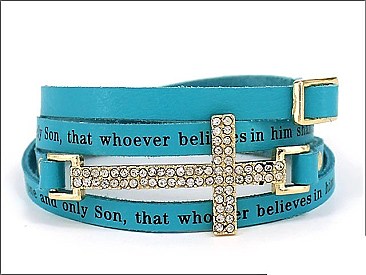 Wrap Style Bracelet Cross / Message Bracelet