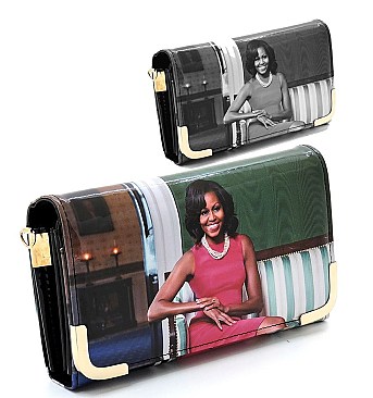 CH-OB045D Michelle Obama Picture Crossbody Clutch