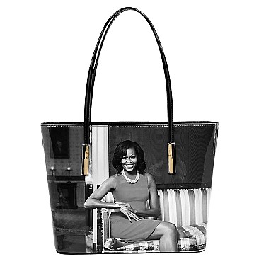 3-in-1 Twin Tote Wallet SET,Michelle Obama CH-OB2669D