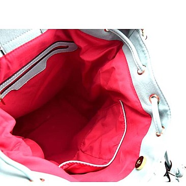 Lavish Belt Style Multi Pocket Tall Hobo Bag with Matching Wallet