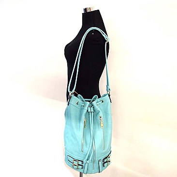 Lavish Belt Style Multi Pocket Tall Hobo Bag with Matching Wallet