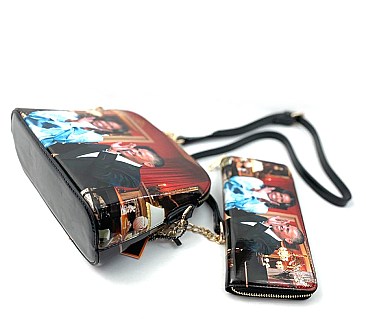 2 in 1 Michelle Obama Messenger + Wallet set