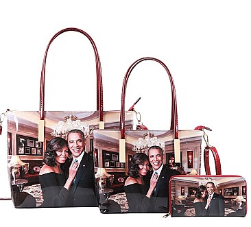 ROYALTY OBAMA PRINT 3 IN 1 SHOPPER SET