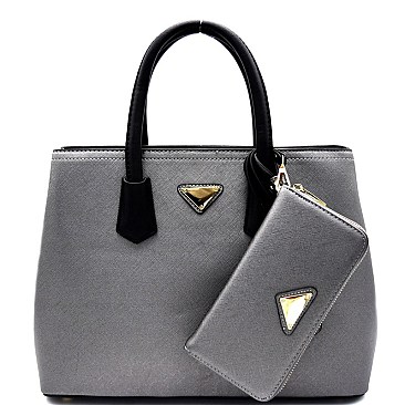 Triangular Logo 2 Way Tote Bag SET WITH WALLET