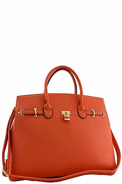 Padlock-Belted Celebrity Large Satchel