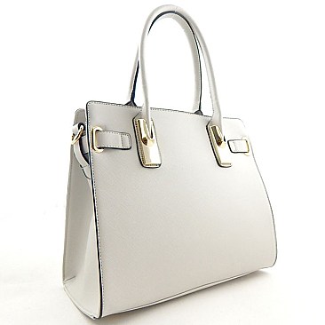 Hardware Metal Accent Saffiano Classy Satchel