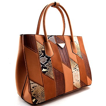 Patchwork Accent Quality Satchel