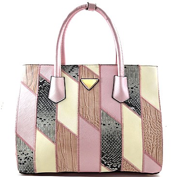 Patchwork Accent Quality Satchel