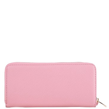 Triangle Logo Zip-around Slim Wristlet Wallet