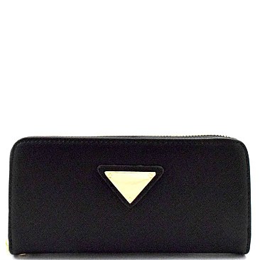 Triangle Logo Zip-around Slim Wallet