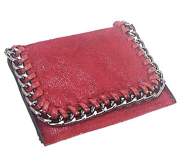 FASHION CHAINED OUT LINE MINI WALLET