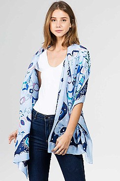 PRINTED CHIFFON LONG SCARF