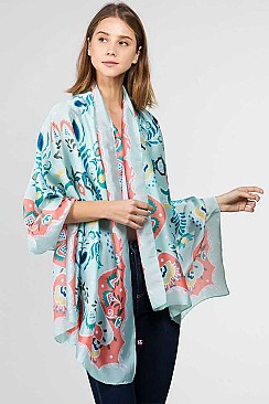 PRINTED CHIFFON LONG SCARF