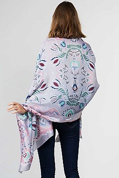 PRINTED CHIFFON LONG SCARF