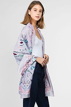 PRINTED CHIFFON LONG SCARF
