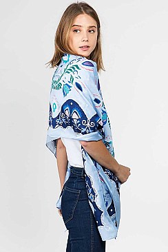 PRINTED CHIFFON LONG SCARF