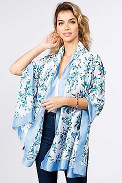 2TONE FLORAL OBLONG SCARF