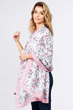 2TONE FLORAL OBLONG SCARF