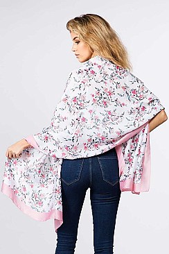 2TONE FLORAL OBLONG SCARF