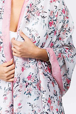 2TONE FLORAL OBLONG SCARF