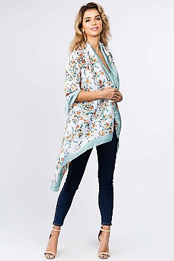 2TONE FLORAL OBLONG SCARF