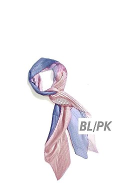 3-TONE PLEATED LONG SCARF