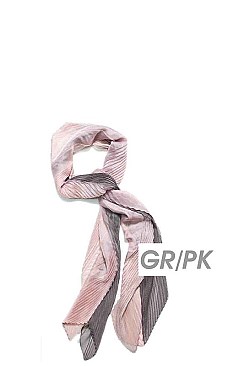 3-TONE PLEATED LONG SCARF