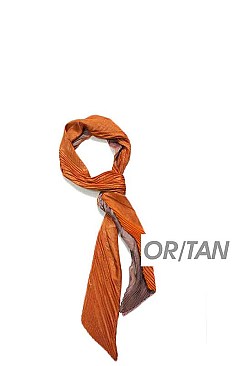 3-TONE PLEATED LONG SCARF