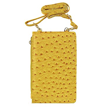 Ostrich Crossbody Cell Phone Holder Pusre