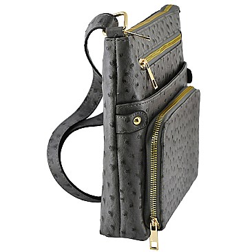 Ostrich Crossbody / Messenger Bag