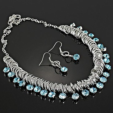 Designer Inspired Metal Crystal Necklace Set