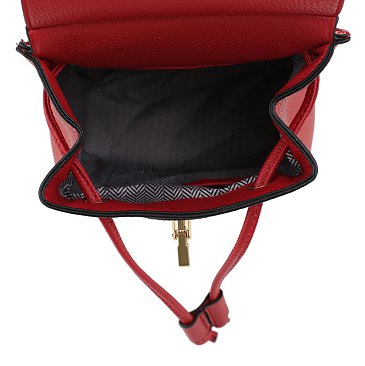 Draw String Two-Way Ostrich Combo Satchel / Backpack