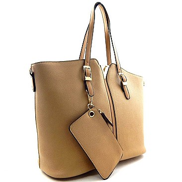 V-Shape Metal Accent Shopping Quality Tote