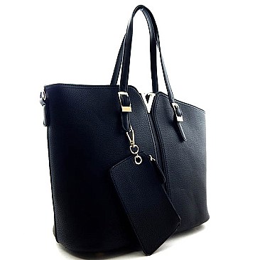 V-Shape Metal Accent Shopping Quality Tote