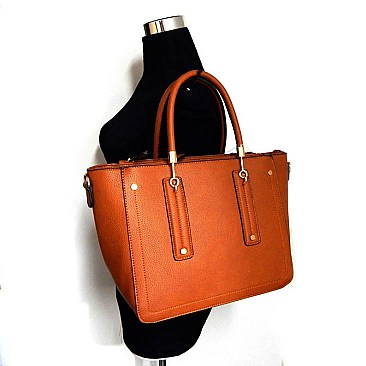 Hook Accent Triple Compartment Quality Satchel