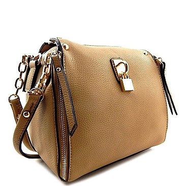 Padlock Accent Chain Accent BOLD Shoulder Bag