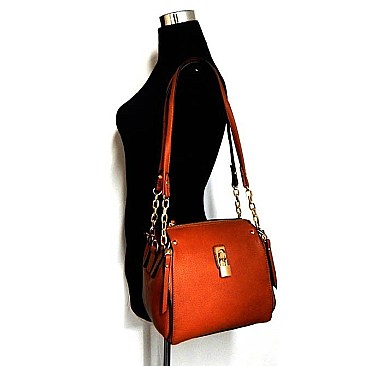 Padlock Accent Chain Accent BOLD Shoulder Bag