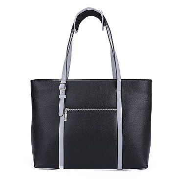SOLID SHOPPER BAG WITH USB PORT