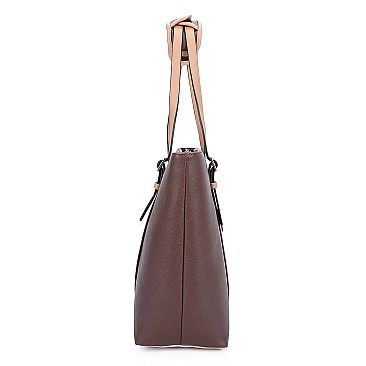 SOLID SHOPPER BAG WITH USB PORT