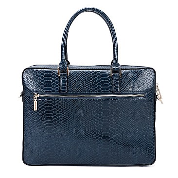 Nicole Lee Python Snake Skin Satchel Brief Case