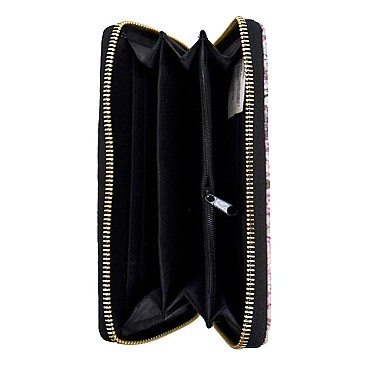 Obama Magazine Print Dome Stoned Satchel with Wallet 2 in 1 Set LU-PA0037