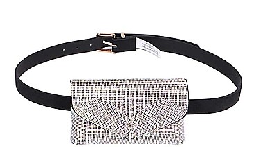 TRENDY RHINESTONE SPARKLE BELT FANNY PACK
