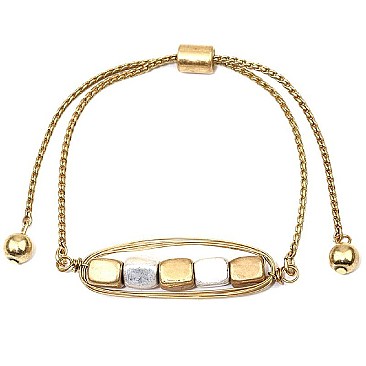 Trendy Metal Nugget Metal String Bracelet MH-PB0744