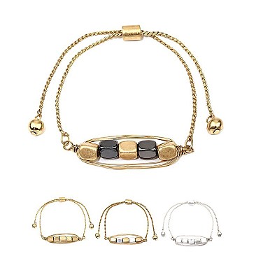 Trendy Metal Nugget Metal String Bracelet MH-PB0744