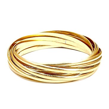 PB0793-LP Layered Metal Bangle Bracelet